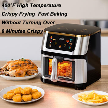 Air Fryer, 10l Stainless Steel Visual Air Fryer