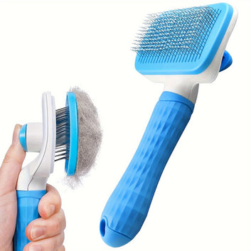 1pc Easy-Clean Pet Grooming Brush 🐶🐱 – One-Click Deshedding Comb for Dogs & Cats | Gentle, Effective & Mess-Free