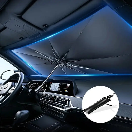 2 SET OF Foldable Car Windshield Sun Shade Umbrella | UV Protection & Heat Blocker for All Vehicles