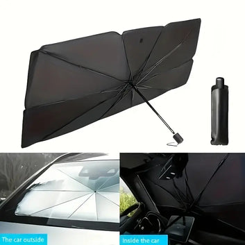 2 SET OF Foldable Car Windshield Sun Shade Umbrella | UV Protection & Heat Blocker for All Vehicles