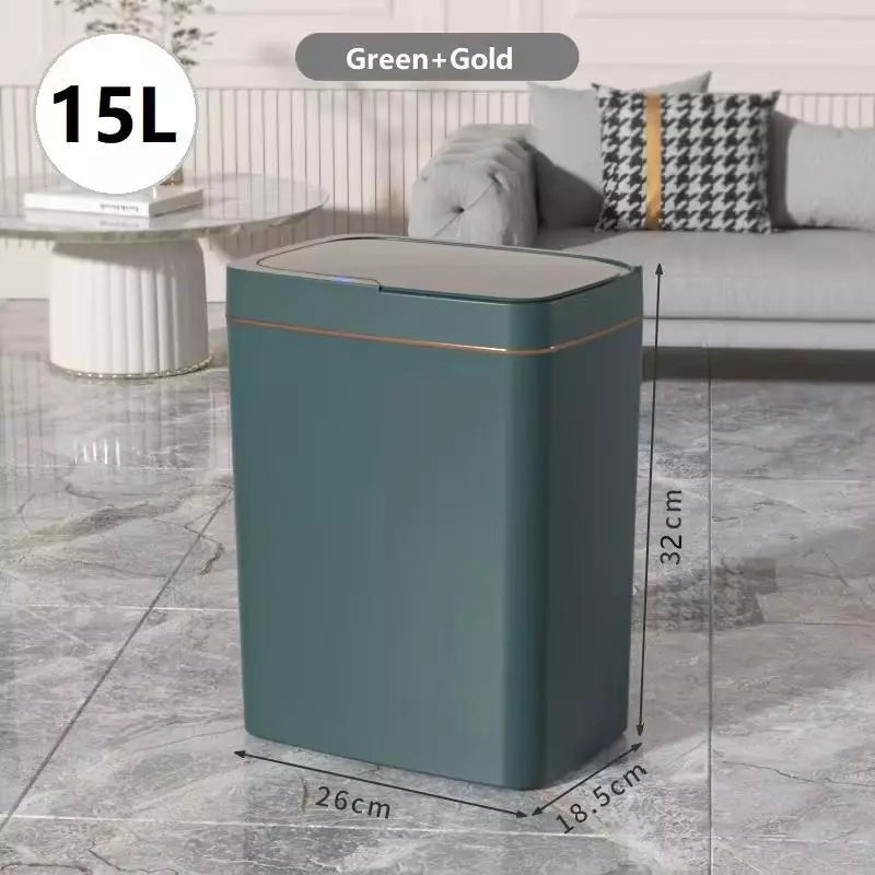 Kitchen Bathroom Automatic Garbage Bin Smart Bathroom Trash Can, Automatic Bagging, Touchless Sensor